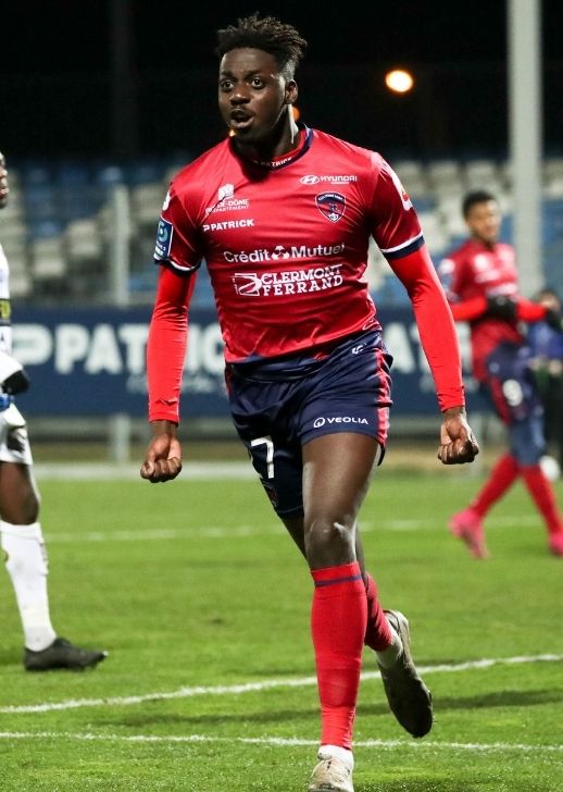 Mohamed Bayo (CF63) après son but face au FC Chambly.
