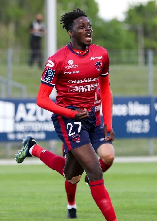 Mohamed Bayo (Clermont) après son but face à Sochaux.